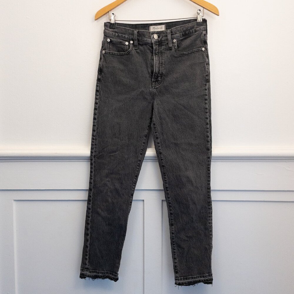 Madewell The Perfect Vintage Jean Black Wash High Rise Ankle Size 28